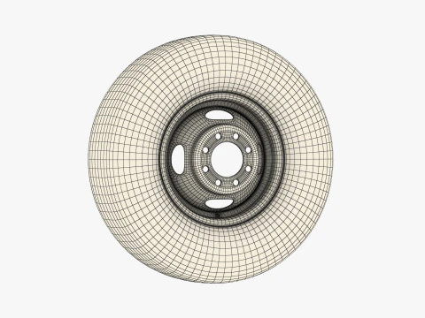 Roda e pneu vintage 10 Modelo 3D