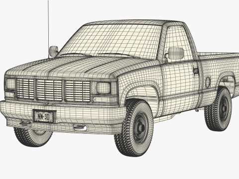 GENERISCHER PICKUP TRUCK 33 3D Modell