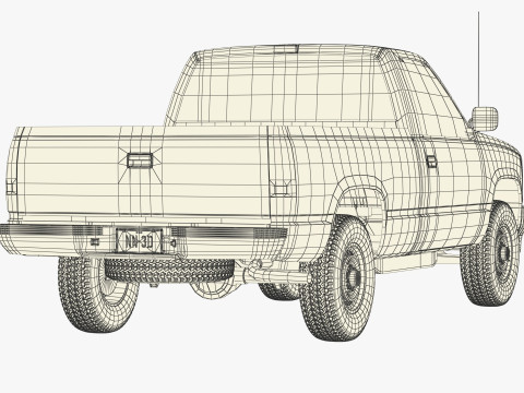 GENERISCHER PICKUP TRUCK 33 3D Modell