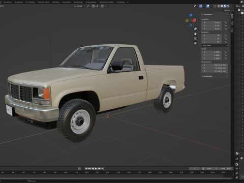 GENERISCHER PICKUP TRUCK 33 3D Modell