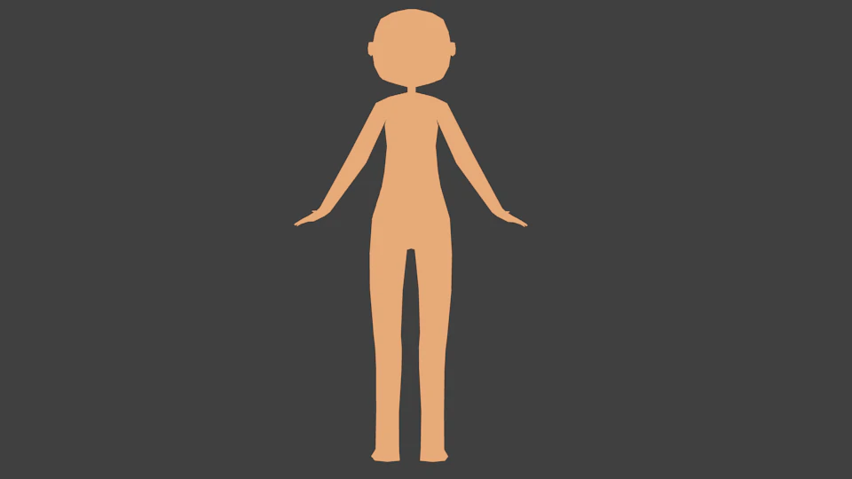 low poly person base 3D Model .c4d .max .obj .3ds .fbx .stl .blend 