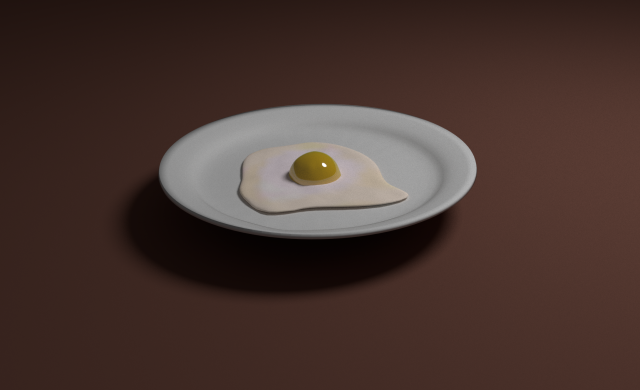 fried egg plate Modelo 3D .c4d .max .obj .3ds .fbx .stl .blend 
