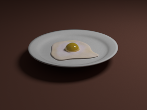 fried egg plate 3D Модель