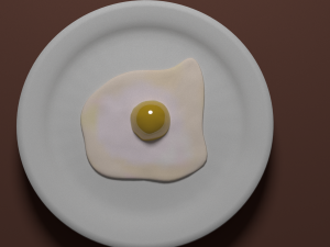 fried egg plate Modelo 3D