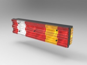 truck rear light and reflector 3D Model