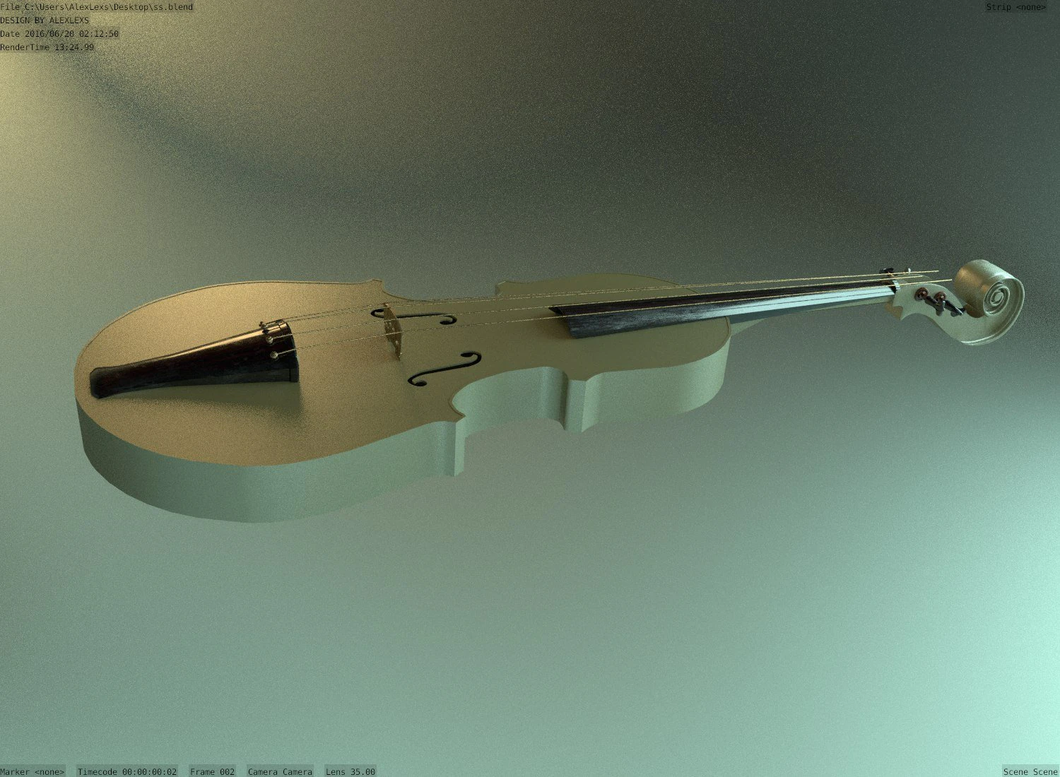 guitar and violin 3D Model .c4d .max .obj .3ds .fbx .stl .blend 