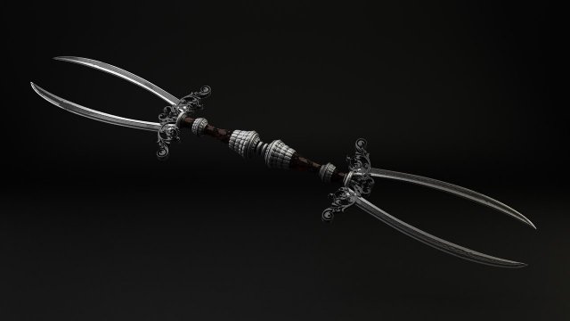 two-handed 3D Модель .c4d .max .obj .3ds .fbx .stl .blend 
