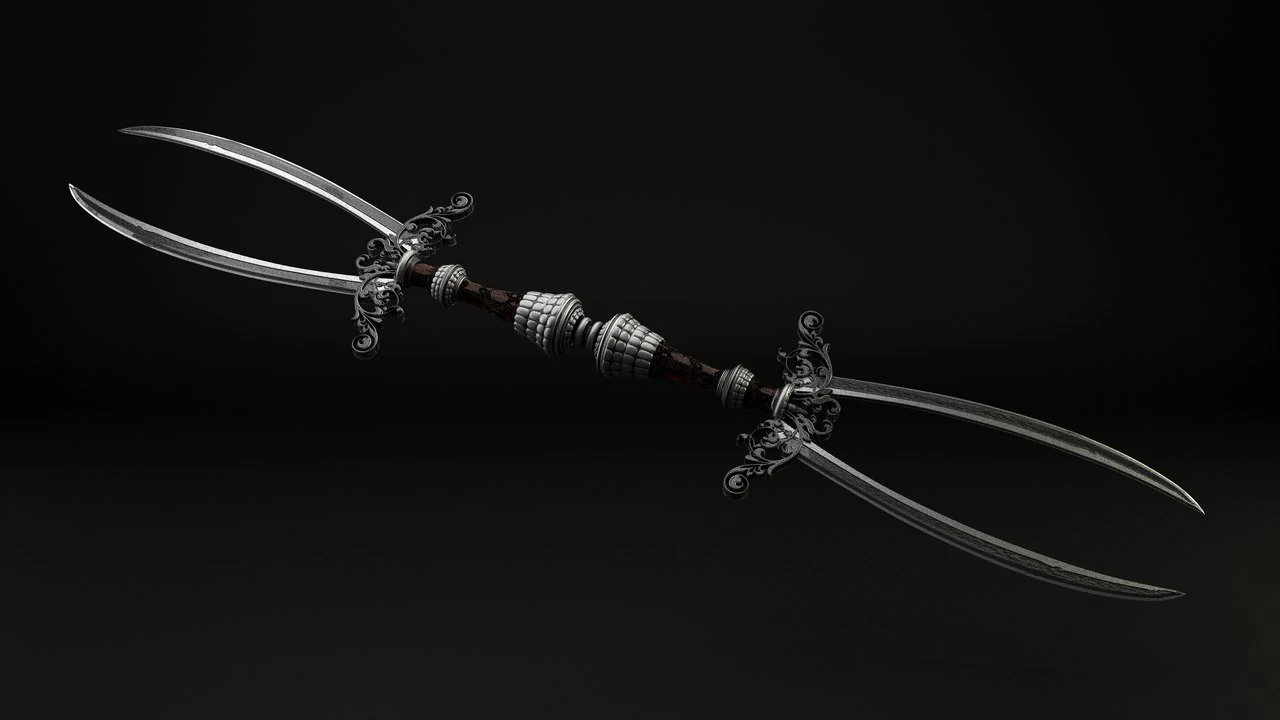 two-handed 3D Model .c4d .max .obj .3ds .fbx .stl .blend 