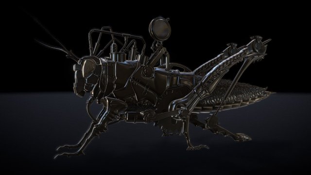 steampank grasshopper 3D Model .c4d .max .obj .3ds .fbx .stl .blend 