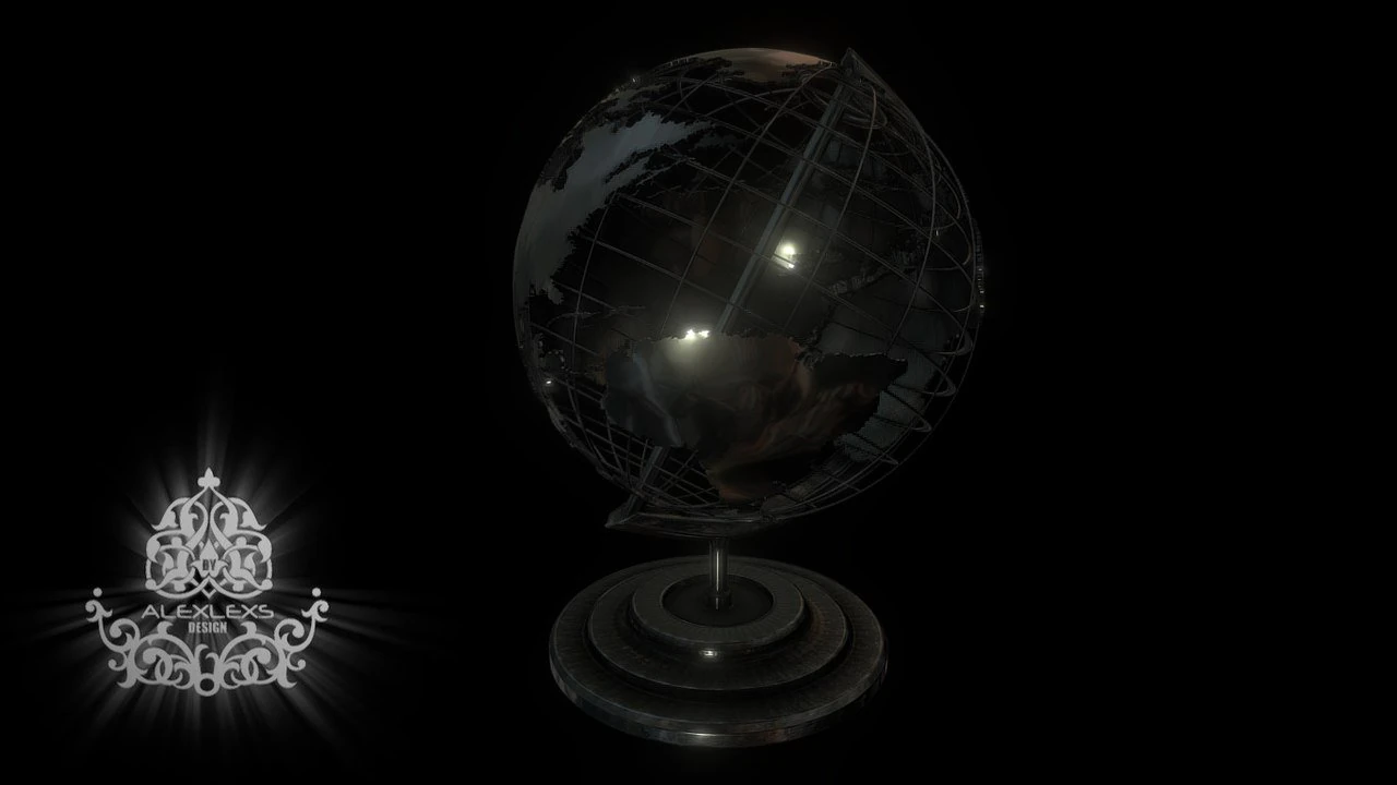 globe 3D Model .c4d .max .obj .3ds .fbx .stl .blend