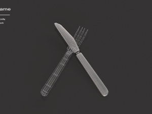 kitchen knife and fork - textured 3D 모델