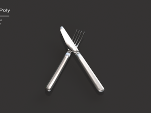 kitchen knife and fork - textured 3D 모델
