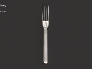 kitchen knife and fork - textured 3D Model