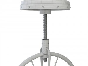 charles bicycle wheel adjustable bar stool 3D Модель