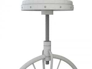 charles bicycle wheel adjustable bar stool 3D Model