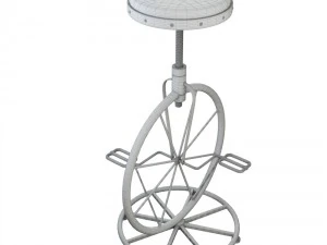 charles bicycle wheel adjustable bar stool 3D Model