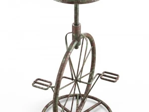 Sgabello da bar regolabile con ruota di bicicletta Charles Modello 3D