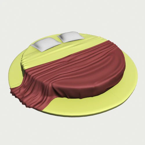 circle bed 3D Model .c4d .max .obj .3ds .fbx .stl .blend
