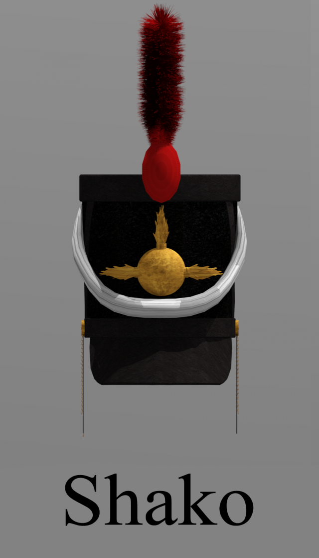 shako 1808 year napoleonic wars 3D Model .c4d .max .obj .3ds .fbx .stl .blend 