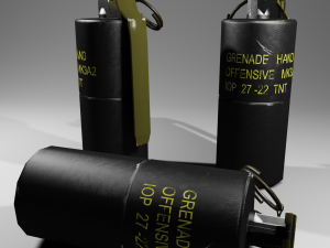 mk3a2 concussion offensive grenade 3D मॉडल