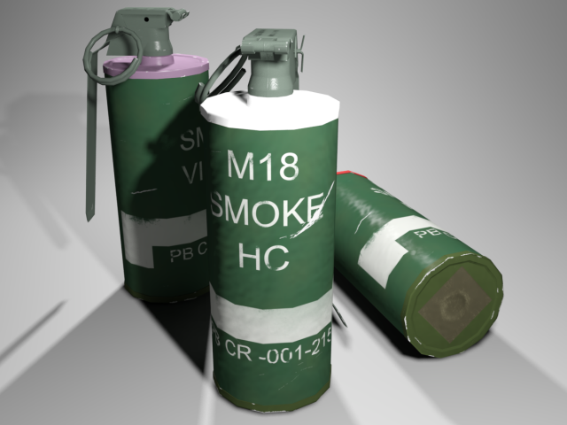 m18 smoke grenade 3D Model .c4d .max .obj .3ds .fbx .stl .blend 