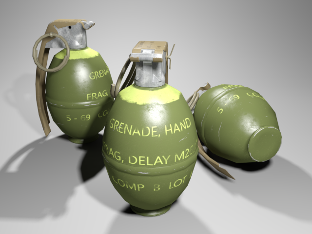 m26a1 grenade 3Dモデル .c4d .max .obj .3ds .fbx .stl .blend 