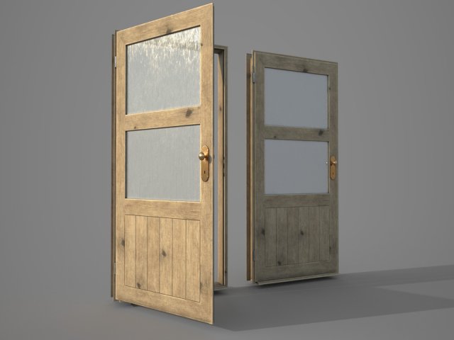 old wooden door pbr 3D Model .c4d .max .obj .3ds .fbx .stl .blend 