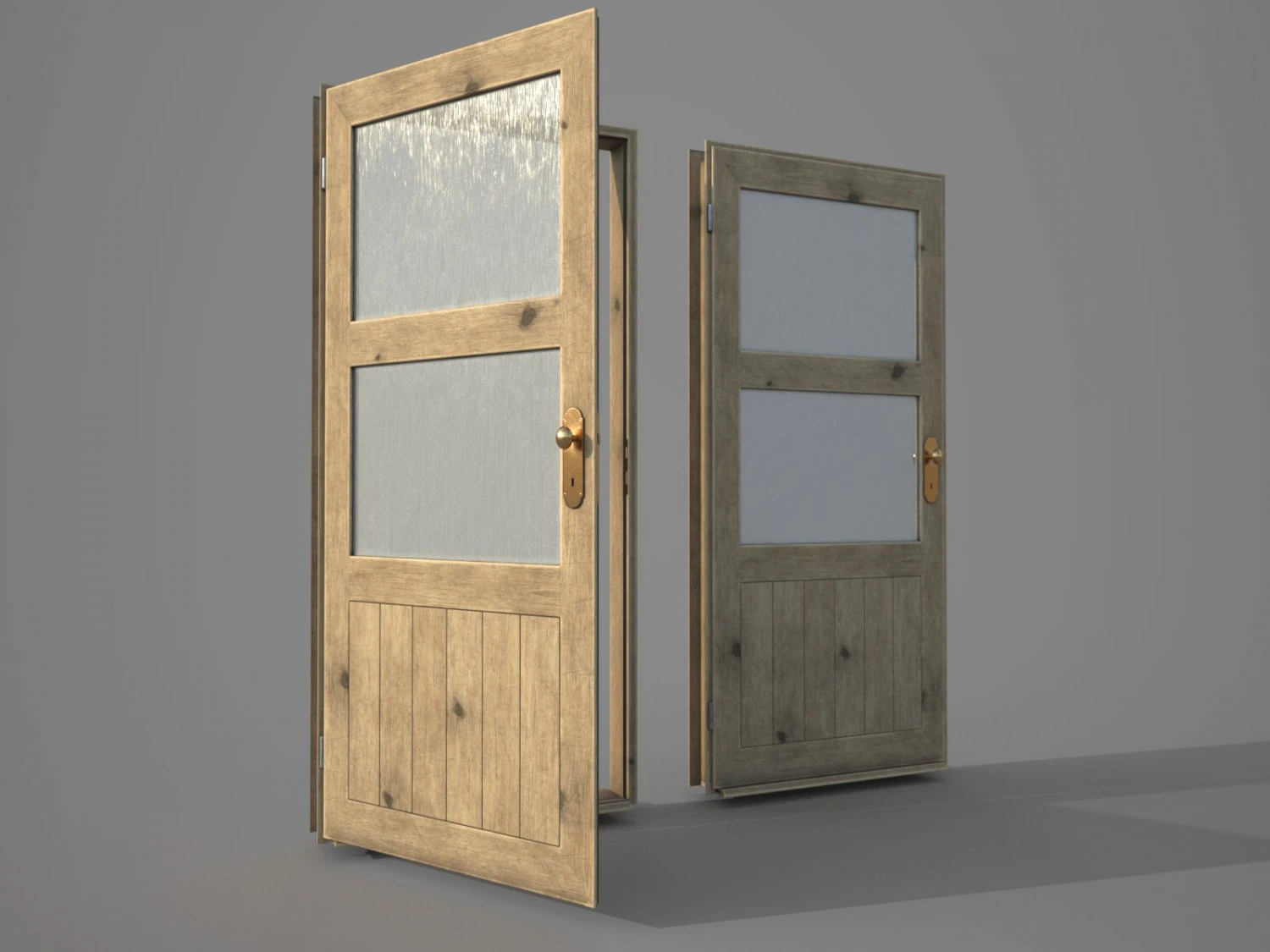 old wooden door pbr 3D Model .c4d .max .obj .3ds .fbx .stl .blend