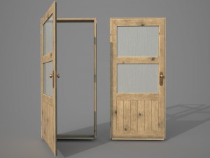 old wooden door pbr 3D Model