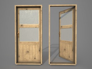 old wooden door pbr 3D Model