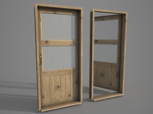 old wooden door pbr 3D Model