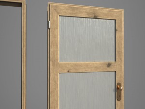 old wooden door pbr 3D Model