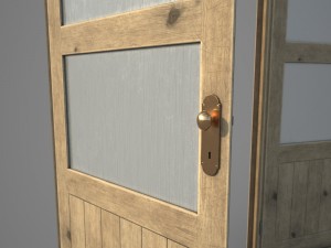 old wooden door pbr 3D Model