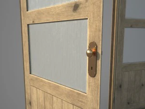 old wooden door pbr 3D Model