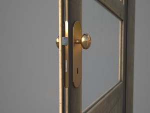 old wooden door pbr 3D Model