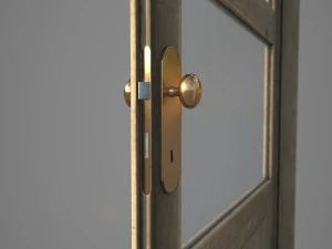 old wooden door pbr 3D Model