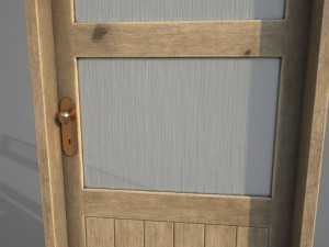 old wooden door pbr 3D Model