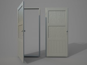 old wooden door pbr 3D Model