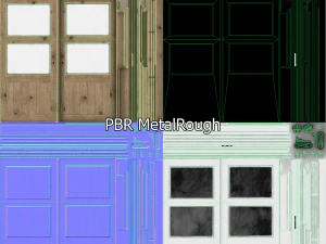 old wooden door pbr 3D Model