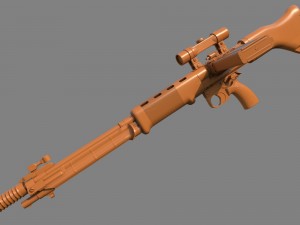 fg-42 german paratrooper rifle pbr 3D Model