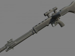 fg-42 german paratrooper rifle pbr 3D Model