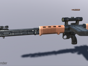 fg-42 german paratrooper rifle pbr 3D Model
