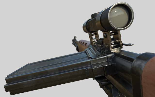 fg-42 german paratrooper rifle pbr 3D Model .c4d .max .obj .3ds .fbx .stl .blend 