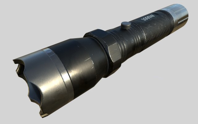 taser police flashlight pbr Model 3D .c4d .max .obj .3ds .fbx .stl .blend 