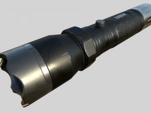 taser police flashlight pbr 3D Model