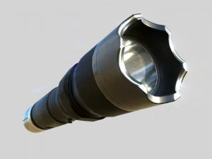 taser police flashlight pbr 3D Model