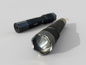 taser police flashlight pbr Model 3D