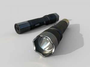 taser police flashlight pbr 3D Model