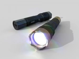 taser police flashlight pbr 3D Model