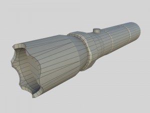 taser police flashlight pbr Model 3D